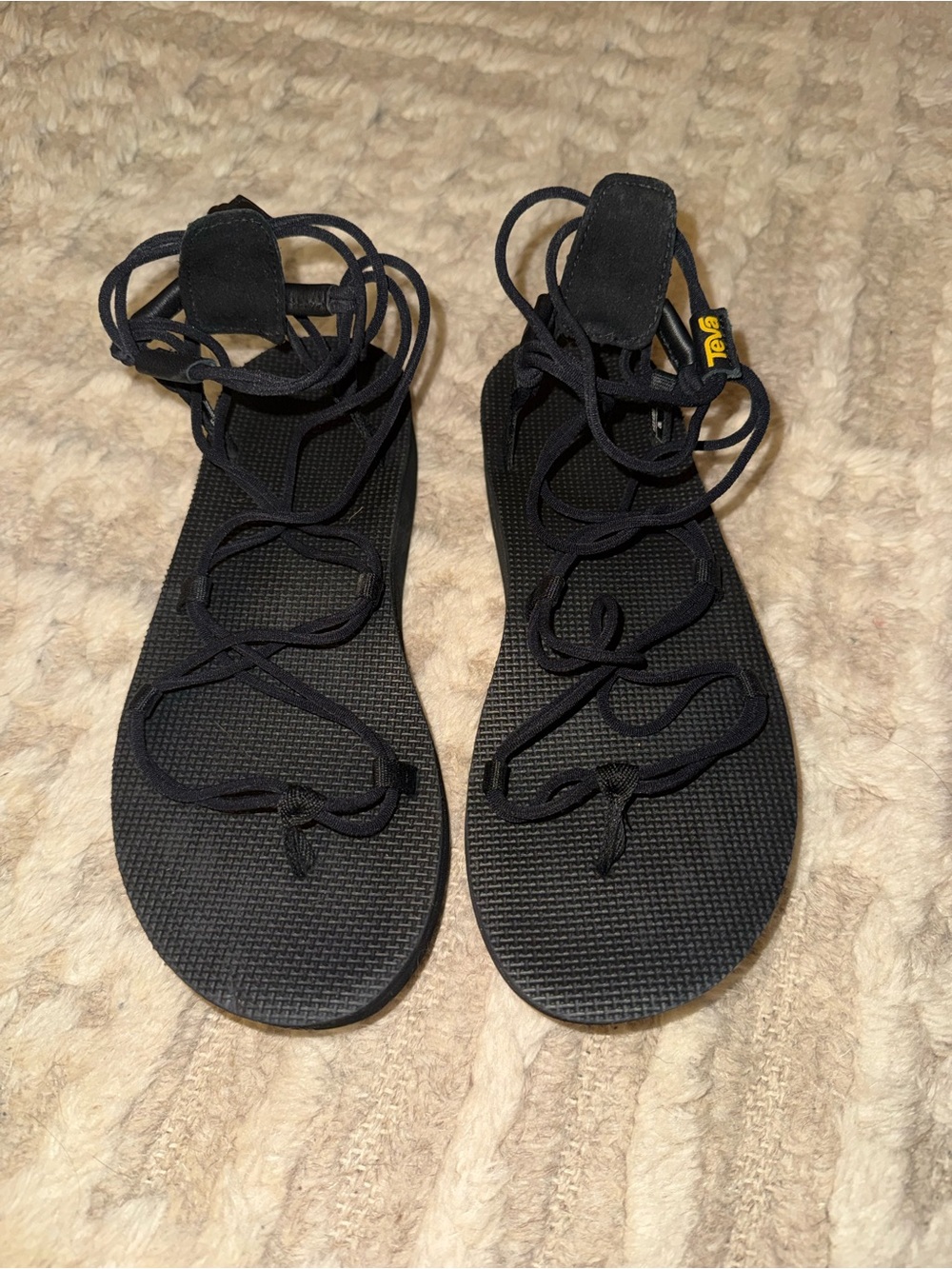 Teva Black Lace-Up Gladiator Sandals